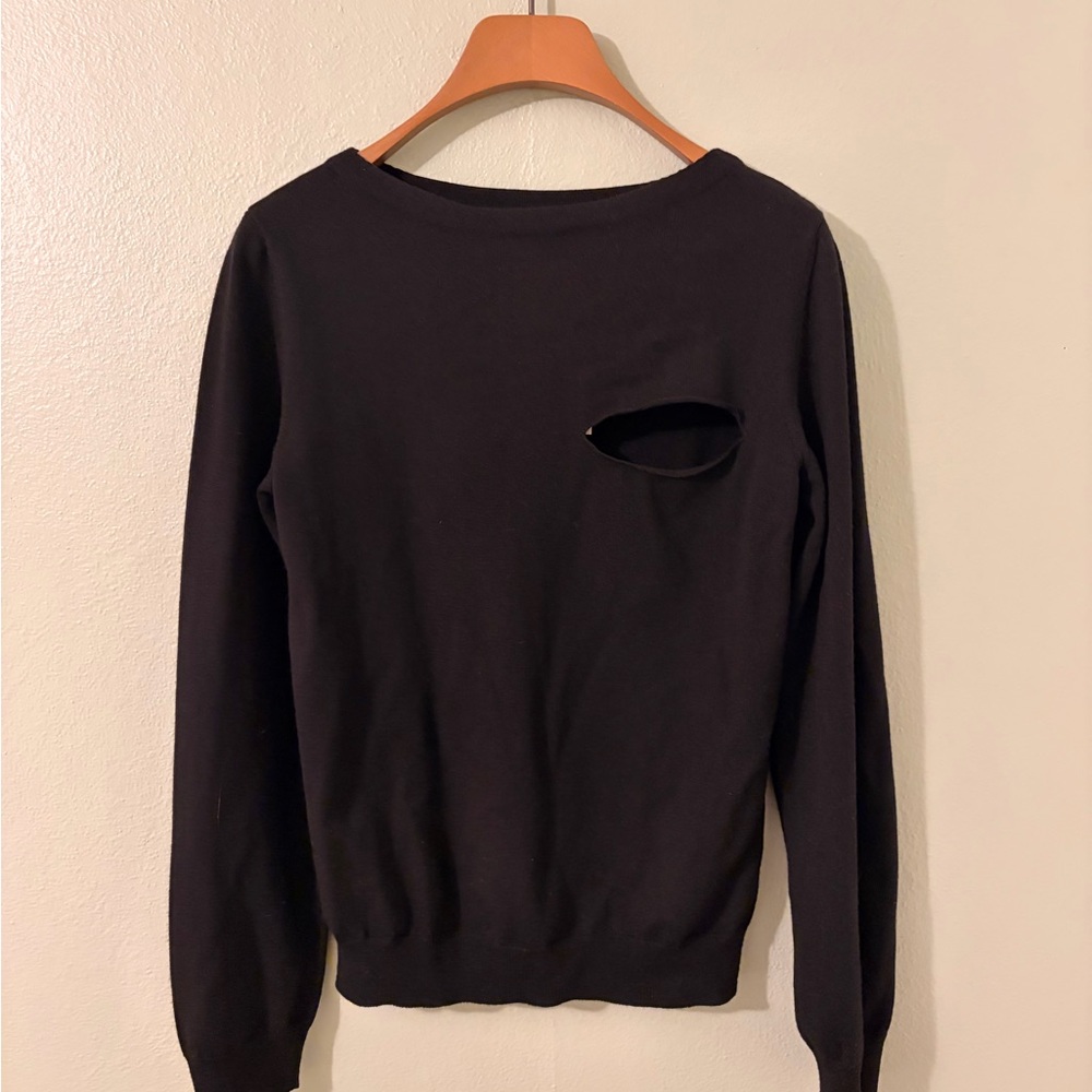 NWT Gauchere Black Sweater with Chest Cutout